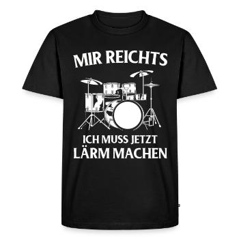 Drums Drums Drumstick Drummer Music Band Rock - Men's Premium Organic T-Shirt - black - Front - Nico (187cm)