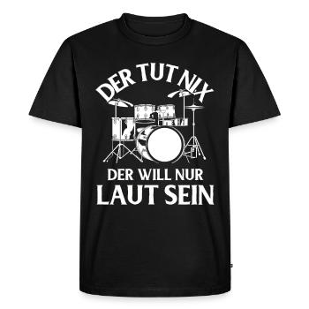 Drums Drums Drumstick Drummer Music Band Rock - Men's Premium Organic T-Shirt - black - Front - Nico (187cm)