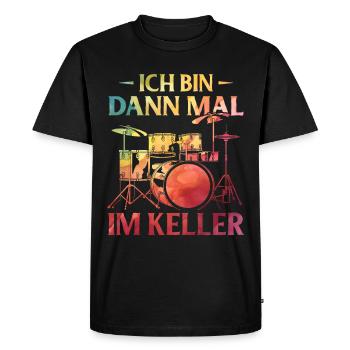 Drums Drums Drumstick Drummer Music Band Rock - Men's Premium Organic T-Shirt - black - Front - Nico (187cm)