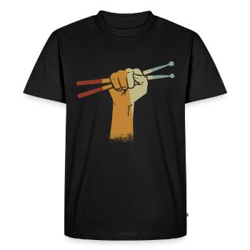 Drums Drumstick Drums Drummer Music Band Rock - Men's Premium Organic T-Shirt - black - Front - Nico (187cm)