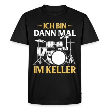 Drums Drums Drumstick Drummer Music Band Rock - Men's Premium Organic T-Shirt - black - Front - Nico (187cm)
