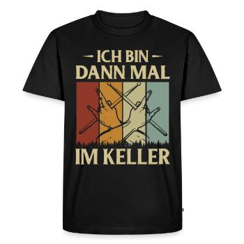 Drums Drumstick Drums Drummer Music Band Rock - Men's Premium Organic T-Shirt - black - Front - Nico (187cm)