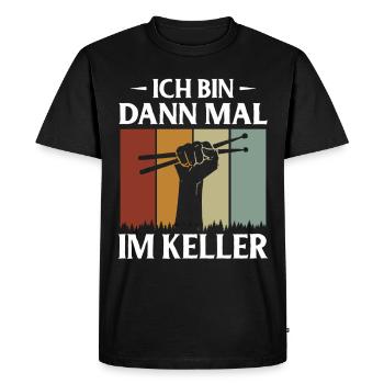 Drums Drums Drumstick Drummer Music Band Rock - Men's Premium Organic T-Shirt - black - Front - Nico (187cm)