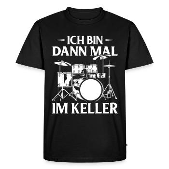 Drums Drums Drumstick Drummer Music Band Rock - Men's Premium Organic T-Shirt - black - Front - Nico (187cm)