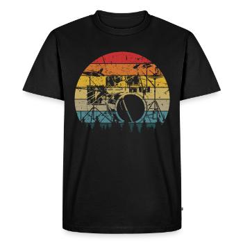 Drums Drums Drumstick Drummer Music Band Rock - Men's Premium Organic T-Shirt - black - Front - Nico (187cm)