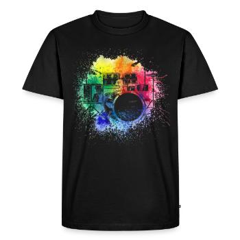 Drums Drums Drumstick Drummer Music Band Rock - Men's Premium Organic T-Shirt - black - Front - Nico (187cm)