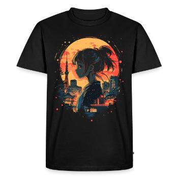 Fille d’Anime Japon - T-shirt Premium bio Homme - noir - Devant - Nico (187cm)