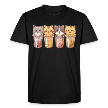 Bubble Tea Boba BubbleTea Kawaii Japan Tea Kpop - Men's Premium Organic T-Shirt - black - Front - Nico (187cm)