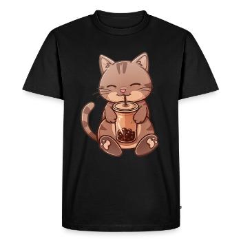 Bubble Tea Boba BubbleTea Kawaii Japan Tea Kpop - Men's Premium Organic T-Shirt - black - Front - Nico (187cm)