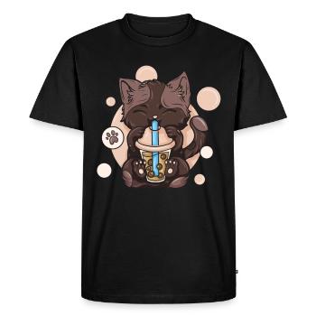 Bubble Tea Boba BubbleTea Kawaii Japan Tea Kpop - Men's Premium Organic T-Shirt - black - Front - Nico (187cm)