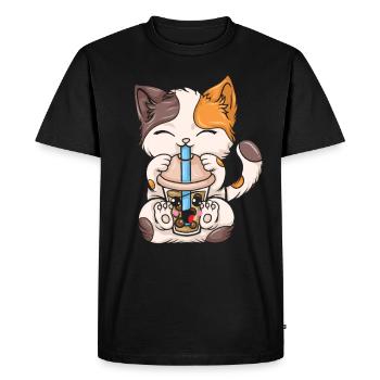 Bubble Tea Boba BubbleTea Kawaii Japan Tea Kpop - Men's Premium Organic T-Shirt - black - Front - Nico (187cm)