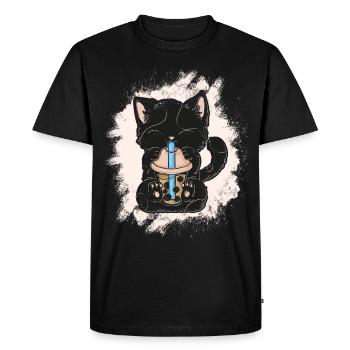 Bubble Tea Boba BubbleTea Kawaii Japan Tea Kpop - Men's Premium Organic T-Shirt - black - Front - Nico (187cm)