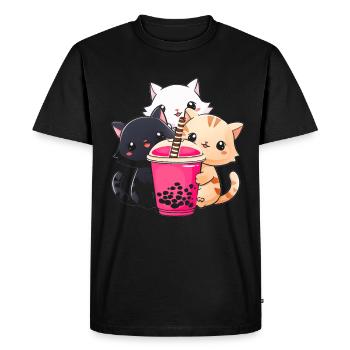 Bubble Tea Boba BubbleTea Kawaii Japan Tea Kpop - Men's Premium Organic T-Shirt - black - Front - Nico (187cm)