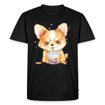 Bubble Tea Boba BubbleTea Kawaii Japan Tea Kpop - Men's Premium Organic T-Shirt - black - Front - Nico (187cm)