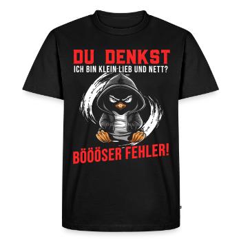 Penguin Tshirt Funny Funny Humor Sarcasm Office - Men's Premium Organic T-Shirt - black - Front - Nico (187cm)