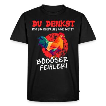Poulet Tshirt Drôle Drôle Humour Sarcasme Bureau - T-shirt Premium bio Homme - noir - Devant - Nico (187cm)