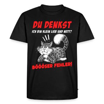 Chat Tshirt Drôle Drôle Humour Sarcasme Bureau - T-shirt Premium bio Homme - noir - Devant - Nico (187cm)