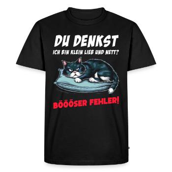 Chat Tshirt Drôle Drôle Humour Sarcasme Bureau - T-shirt Premium bio Homme - noir - Devant - Nico (187cm)
