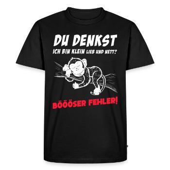Singe Tshirt Drôle Drôle Humour Sarcasme Bureau - T-shirt Premium bio Homme - noir - Devant - Nico (187cm)