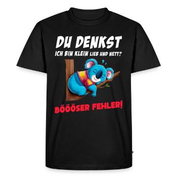 Koala Tshirt Drôle Drôle Humour Sarcasme Bureau - T-shirt Premium bio Homme - noir - Devant - Nico (187cm)