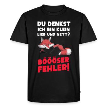 Fox Tshirt Funny Funny Humor Sarcasm Office - Men's Premium Organic T-Shirt - black - Front - Nico (187cm)