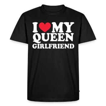 Petite amie Petite amie Relation Couple Amour Couple - T-shirt Premium bio Homme - noir - Devant - Nico (187cm)