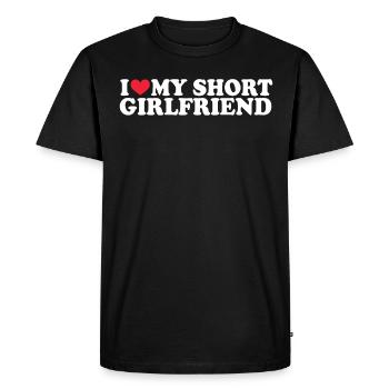 Petite amie Petite amie Relation Couple Amour Couple - T-shirt Premium bio Homme - noir - Devant - Nico (187cm)