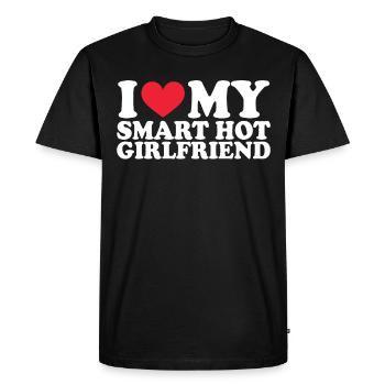 Petite amie Petite amie Relation Couple Amour Couple - T-shirt Premium bio Homme - noir - Devant - Nico (187cm)