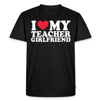 Petite amie Petite amie Relation Couple Amour Couple - T-shirt Premium bio Homme - noir - Devant - Nico (187cm)