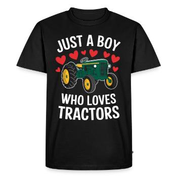 Tracteur Agriculteur Agriculteur Ferme Trekker Récolte de terrain - T-shirt Premium bio Homme - noir - Devant - Nico (187cm)