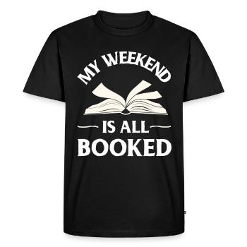 Livre Livres Bibliothèque Lecture Littérature Lire Livres - T-shirt Premium bio Homme - noir - Devant - Nico (187cm)