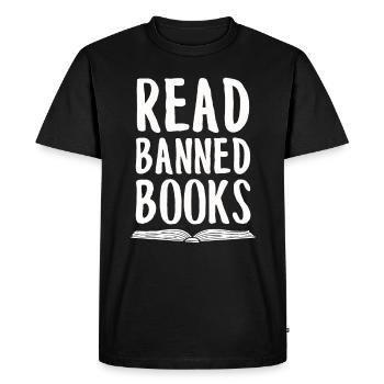 Livre Livres Bibliothèque Lecture Littérature Lire Livres - T-shirt Premium bio Homme - noir - Devant - Nico (187cm)