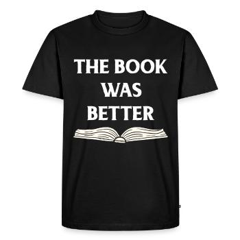 Livre Livres Bibliothèque Lecture Littérature Lire Livres - T-shirt Premium bio Homme - noir - Devant - Nico (187cm)