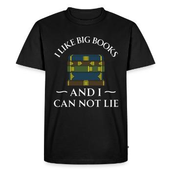 Livre Livres Bibliothèque Lecture Littérature Lire Livres - T-shirt Premium bio Homme - noir - Devant - Nico (187cm)