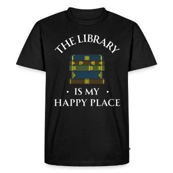 Livre Livres Bibliothèque Lecture Littérature Lire Livres - T-shirt Premium bio Homme - noir - Devant - Nico (187cm)