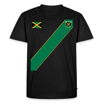 Jamaïque Jamaïque Rasta Raggea Drapeau Rastafari - T-shirt Premium bio Homme - noir - Devant - Nico (187cm)