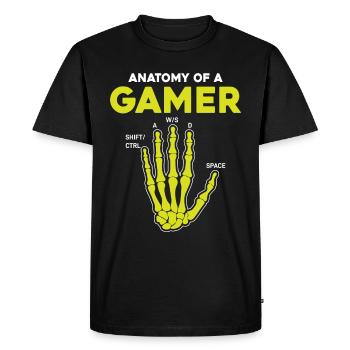 Anatomy of a Gamer – Fun Gaming Design - Men's Premium Organic T-Shirt - black - Front - Nico (187cm)