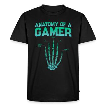 Anatomy of a Gamer – Fun Gaming Design - Men's Premium Organic T-Shirt - black - Front - Nico (187cm)