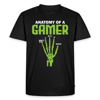 Anatomy of a Gamer – Fun Gaming Design - Men's Premium Organic T-Shirt - black - Front - Nico (187cm)