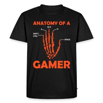 Anatomy of a Gamer – Fun Gaming Design - Men's Premium Organic T-Shirt - black - Front - Nico (187cm)