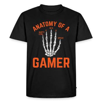 Anatomy of a Gamer – Fun Gaming Design - Men's Premium Organic T-Shirt - black - Front - Nico (187cm)