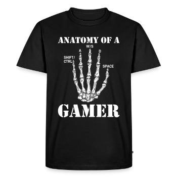 Anatomy of a Gamer – Fun Gaming Design - Men's Premium Organic T-Shirt - black - Front - Nico (187cm)