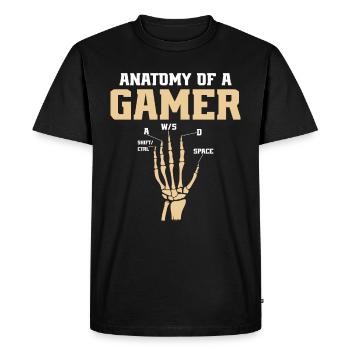 Anatomy of a Gamer – Fun Gaming Design - Men's Premium Organic T-Shirt - black - Front - Nico (187cm)
