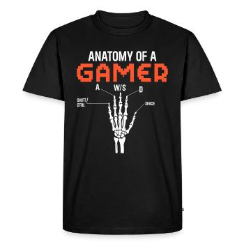Anatomy of a Gamer – Fun Gaming Design - Men's Premium Organic T-Shirt - black - Front - Nico (187cm)