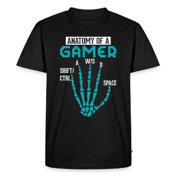 Anatomy of a Gamer – Fun Gaming Design - Men's Premium Organic T-Shirt - black - Front - Nico (187cm)