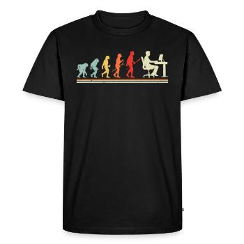 Evolution to computer programmer - Men's Premium Organic T-Shirt - black - Front - Nico (187cm)