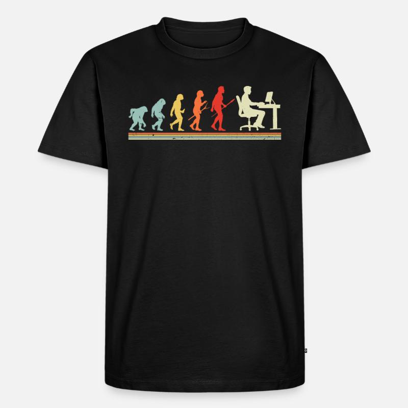 Evolution zum Computerprogrammierer - Männer Premium Bio T-Shirt - Schwarz