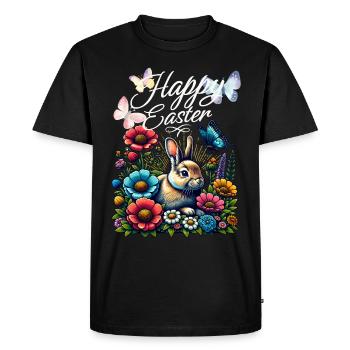 Happy Easter Happy Easter Easter Easter Bunny - Men's Premium Organic T-Shirt - black - Front - Nico (187cm)