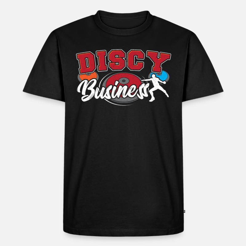Diskus Leichtathletik Diskus Athlet Diskuswurf - Männer Premium Bio T-Shirt - Schwarz