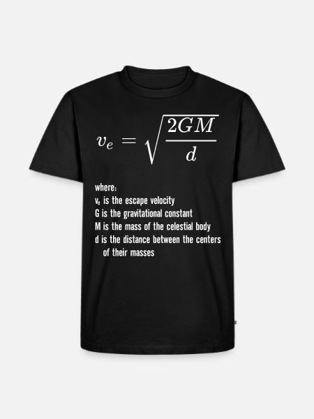 Flugthastighed tyngdekraft Fysik Raketvidenskab - Herre Premium økologisk T-shirt - sort
